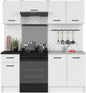Sara Line 180 cm Kitchen Set – Modern White Cabinets