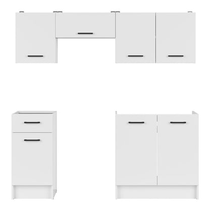 Sara Line 180 cm Kitchen Set – Modern White Cabinets
