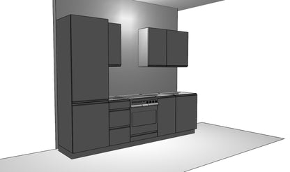 Family Line Sole 265 cm Kitchen Set – White Gloss Finish (Worktop Not Included)