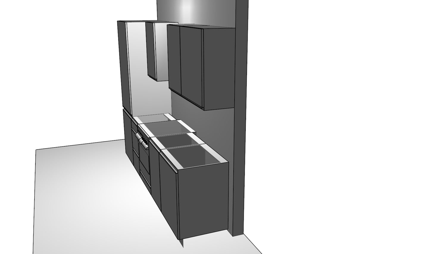 Family Line Sole 265 cm Kitchen Set – White Gloss Finish (Worktop Not Included)