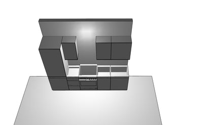 Family Line Sole 265 cm Kitchen Set – White Gloss Finish (Worktop Not Included)