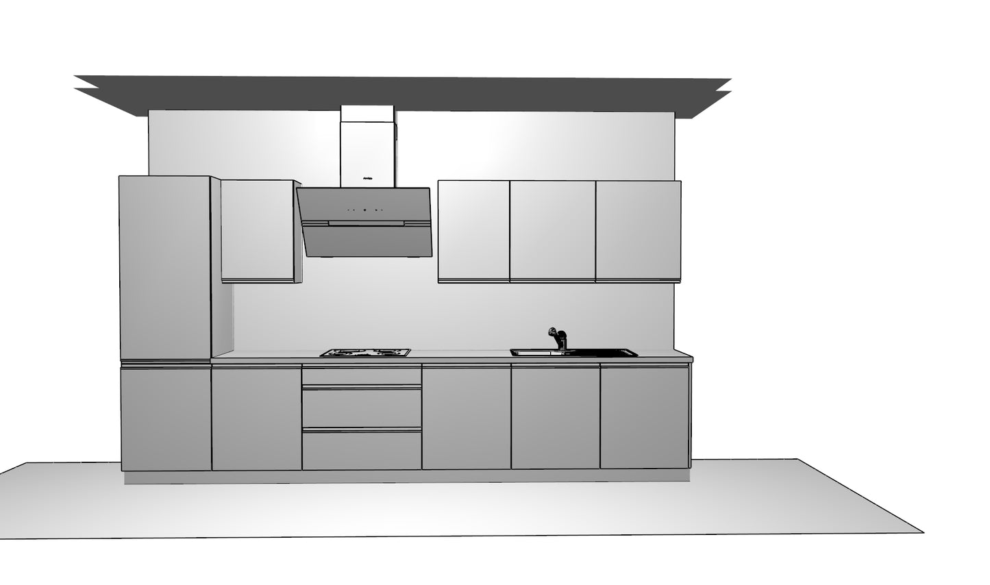 Expo 27 Sole White Modern Straight Kitchen