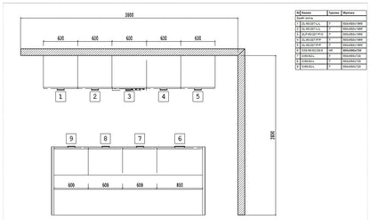 Expo 42 Sole Modern White Kitchen with Cooking Island – Showroom Model (Flat-Pack Assembly Kit)