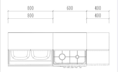 Sara Line 180 cm Kitchen Set – Modern White Cabinets