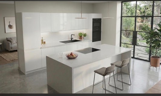 Kitchen with Island - White in Flat-Pack
