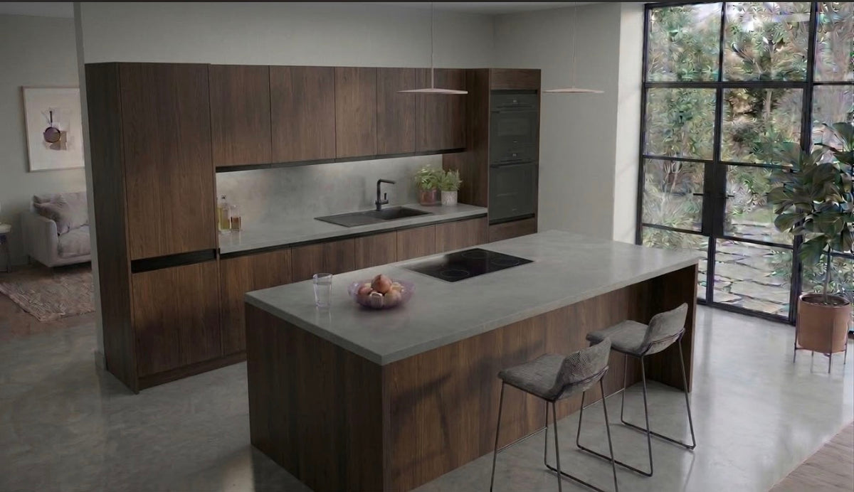 Kitchen with Island - Oak in Flat-Pack