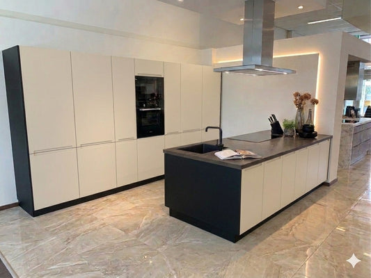 Kitchen with Island - Iris beige Model in Flat-Pack