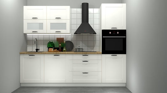 Edan Kitchen Furniture Set 260 cm – Canadian White (Without Worktop & Handles)