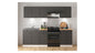 Junona Line Kitchen Furniture Set 240 cm – Graphite with Craft Gold Oak Worktop and sink