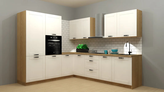 Corner Kitchen Set Edan – 230x275 cm, White