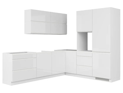 Family Line Sole Corner Kitchen Furniture Set 260x225 cm – White Gloss (Without Worktop)