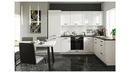 Family Line Top Line Left-Hand Corner Kitchen Furniture Set 270x180 cm – White High Gloss (Without Worktop & Handles)