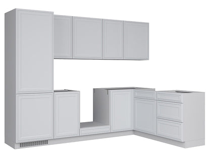 Family Line Verdi Left-Hand Corner Kitchen Furniture Set 270x180 cm – Light Gray Matte (Without Worktop)