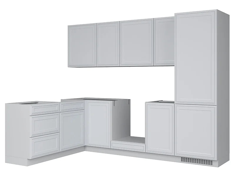 Family Line Verdi Right-Hand Corner Kitchen Furniture Set 270x180 cm – Light Gray Matte (Without Worktop)