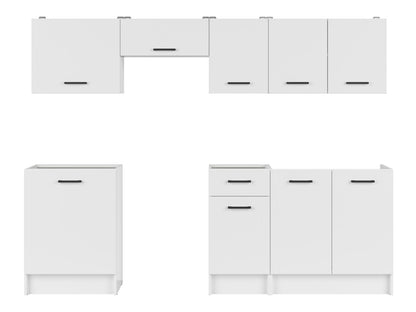 Sara Line 240 cm Kitchen Set – Modern White Cabinets