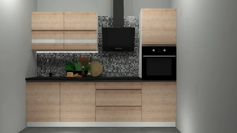 Family Line Sole Kitchen Furniture Set 260 cm – Arlington Oak (Without Worktop)
