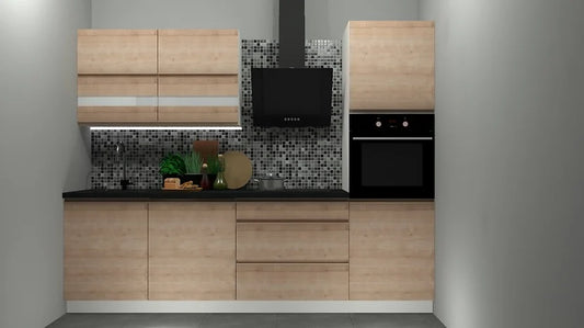 Family Line Sole Kitchen Furniture Set 260 cm – Arlington Oak (Without Worktop)