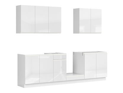 Family Line Sole Kitchen Furniture Set 260 cm – White Gloss (Without Worktop)