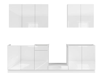 Family Line Top Line Kitchen Furniture Set 260 cm – White Gloss (Without Worktop and Handles)