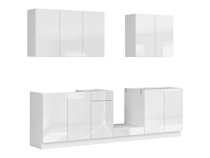 Family Line Top Line Kitchen Furniture Set 260 cm – White Gloss (Without Worktop and Handles)