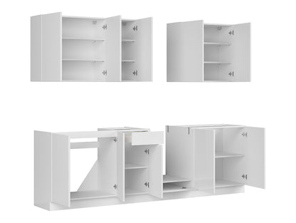Family Line Top Line Kitchen Furniture Set 260 cm – White Gloss (Without Worktop and Handles)
