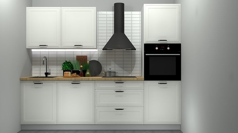 Family Line Verdi Kitchen Furniture Set 260 cm – Light Grey Matte (Without Worktop and Handles)