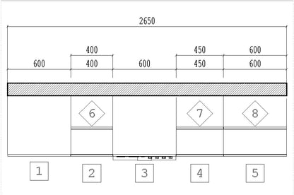Family Line Sole 265 cm Kitchen Set – White Gloss Finish (Worktop Not Included)