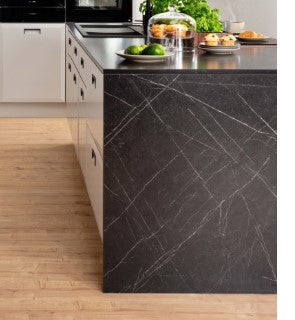 Kitchen with Island - Iris Green  Model in Flat-Pack